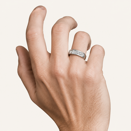 2.00 CT Round Cut Lab Grown Diamond Men's Band
