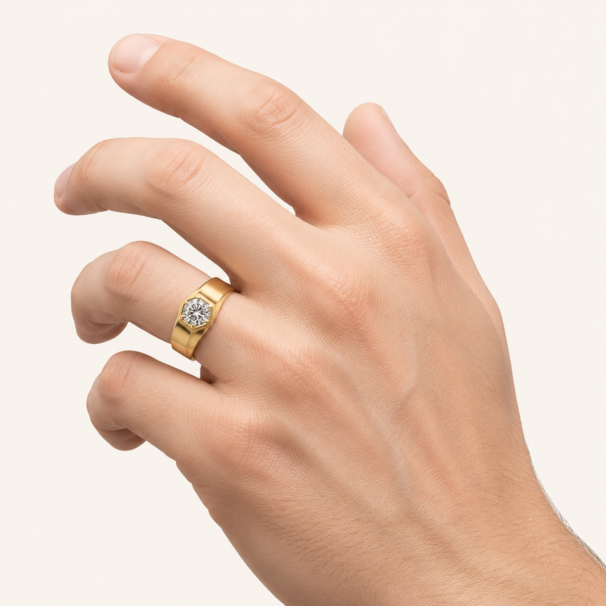 2CT Round Cut Lab Grown Diamond Solitaire Men's Ring