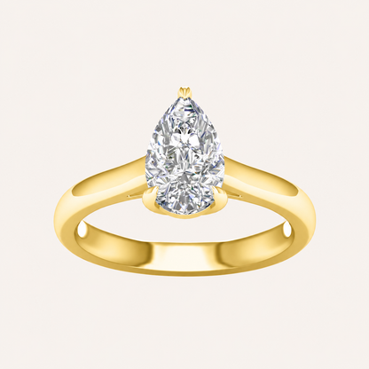 1.00CT Pear Cut Lab Grown Diamond Solitaire Ring