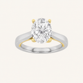 1CT Oval Cut Lab Grown Diamond Two Tone Solitaire Ring
