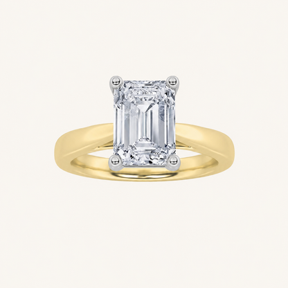 2CT Emerald Cut Lab Grown Diamond Solitaire Ring