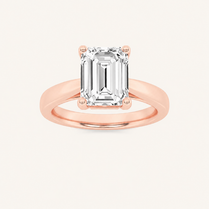 2CT Emerald Cut Lab Grown Diamond Solitaire Ring
