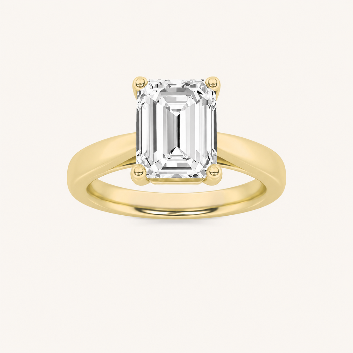 2CT Emerald Cut Lab Grown Diamond Solitaire Ring