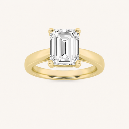 2CT Emerald Cut Lab Grown Diamond Solitaire Ring