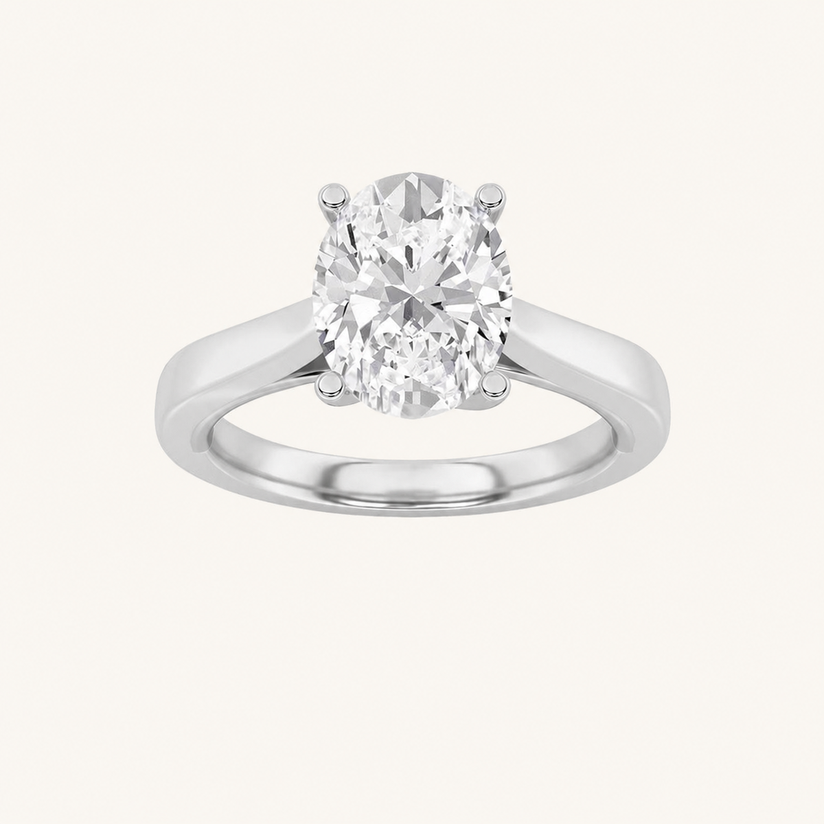3.00 CT Oval Cut Lab Grown Diamond Solitaire Ring