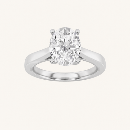 3.00 CT Oval Cut Lab Grown Diamond Solitaire Ring