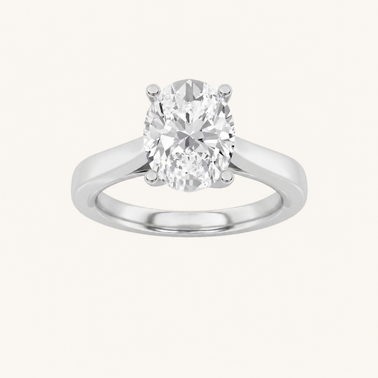 3.00 CT Oval Cut Lab Grown Diamond Solitaire Ring