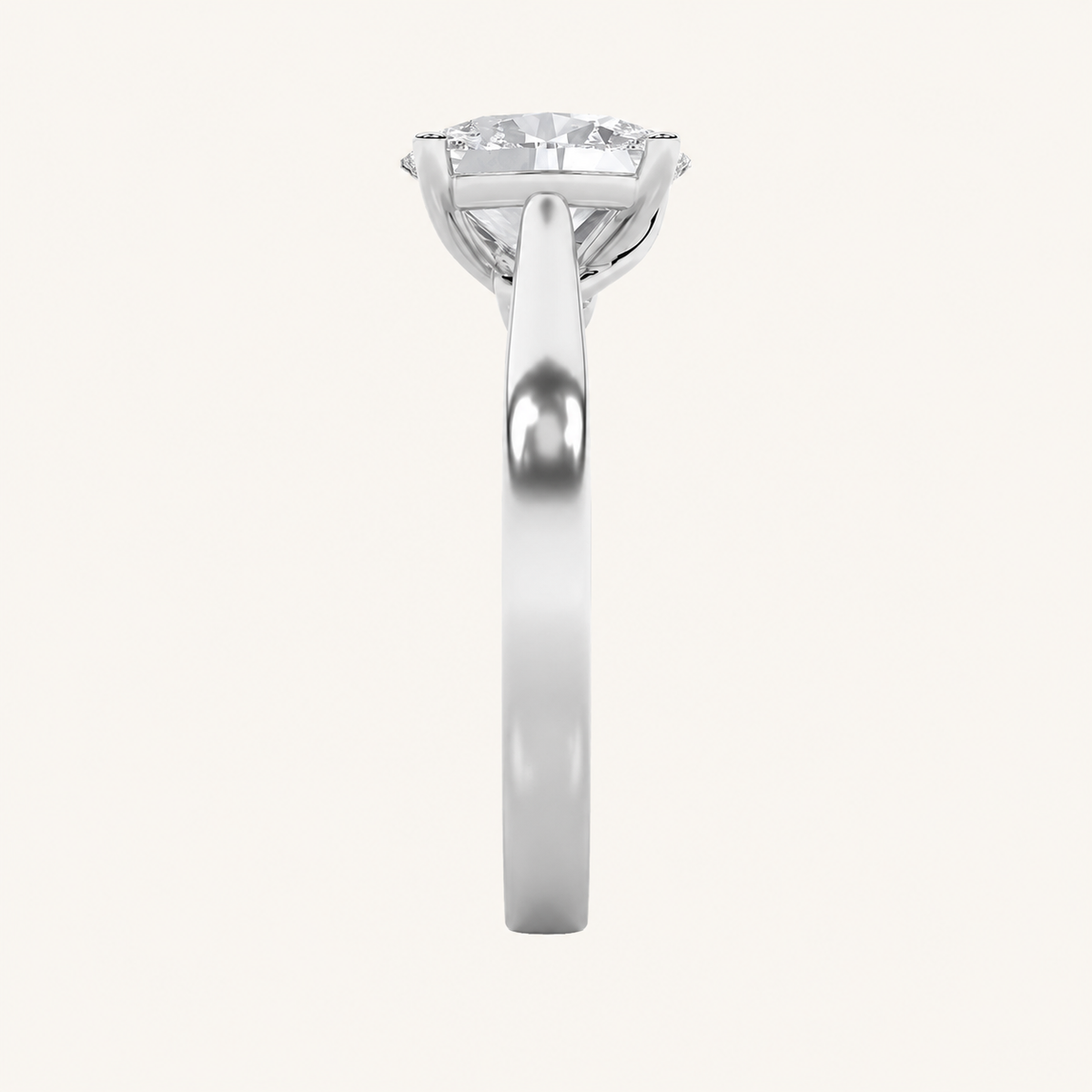3.00 CT Oval Cut Lab Grown Diamond Solitaire Ring