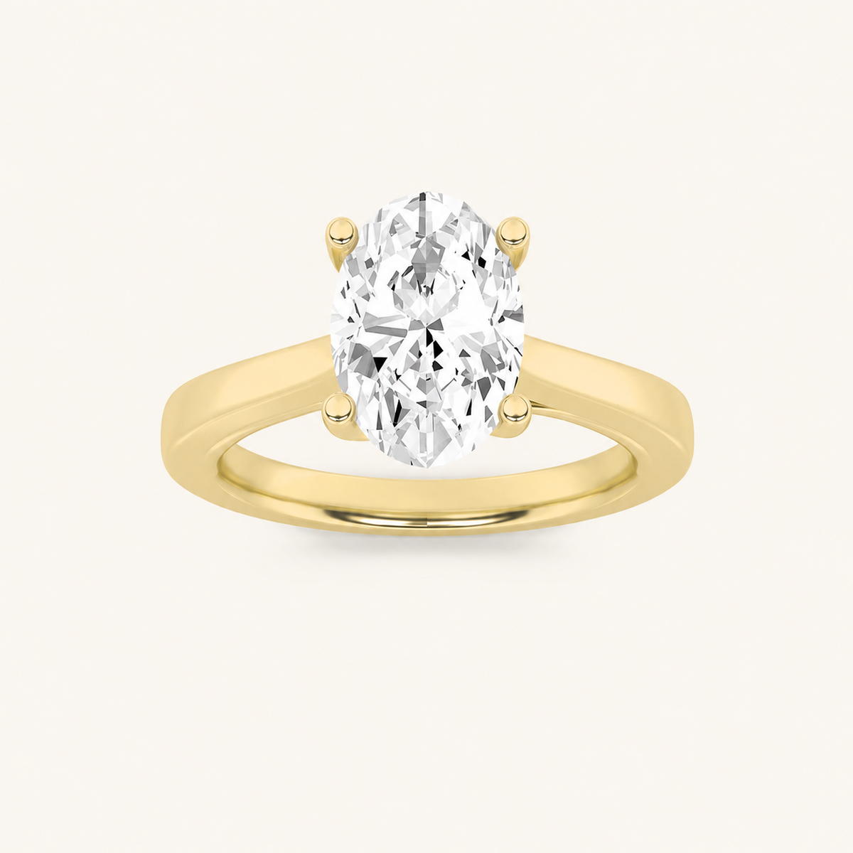 3.00 CT Oval Cut Lab Grown Diamond Solitaire Ring