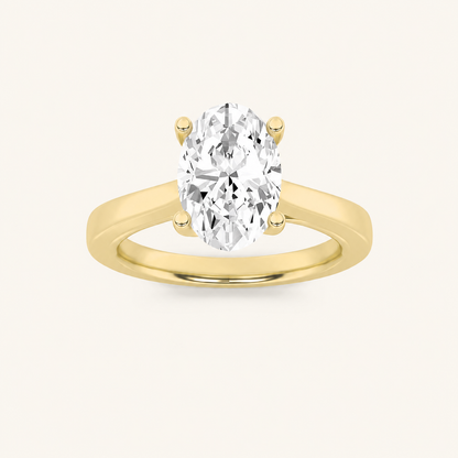 3.00 CT Oval Cut Lab Grown Diamond Solitaire Ring