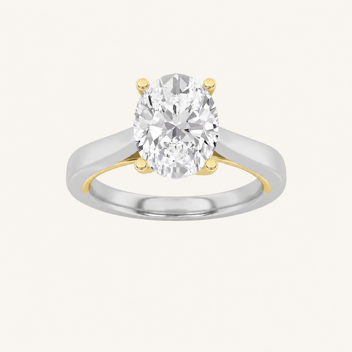 3.00 CT Oval Cut Lab Grown Diamond Solitaire Ring