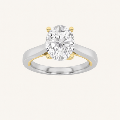 3.00 CT Oval Cut Lab Grown Diamond Solitaire Ring
