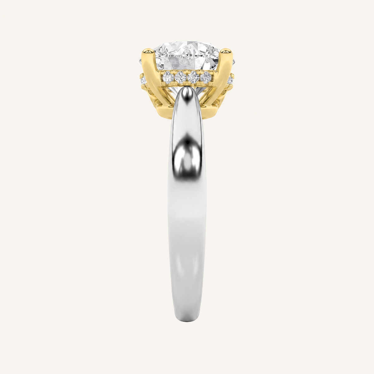 3.5CT Round Cut Lab Grown Diamond Hidden Halo Ring