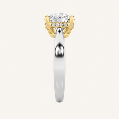 3.5CT Round Cut Lab Grown Diamond Hidden Halo Ring