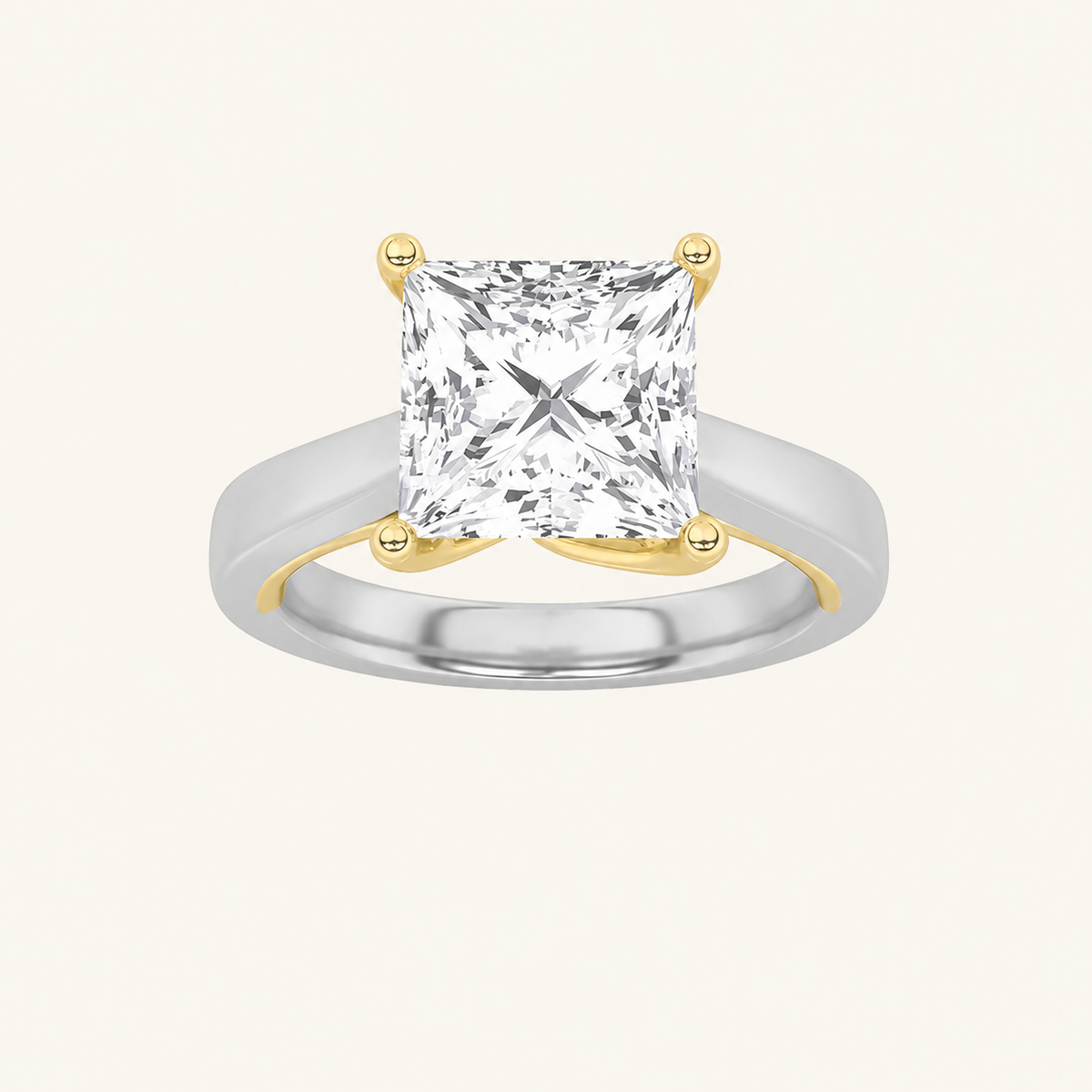 1CT Princess Cut Lab Grown Diamond Solitaire Ring