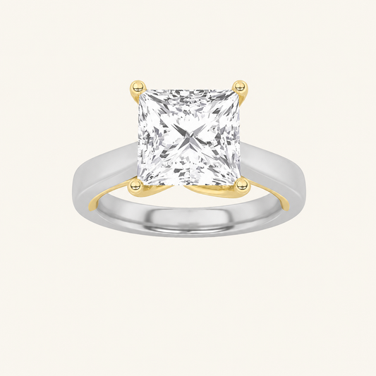 1CT Princess Cut Lab Grown Diamond Solitaire Ring