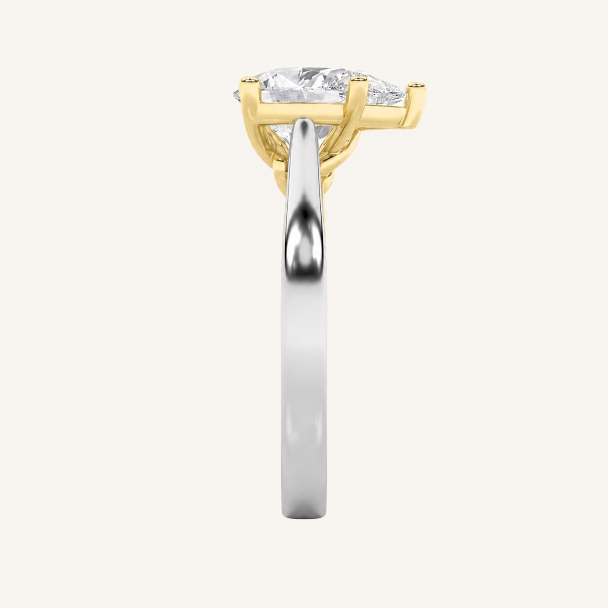 2CT Pear Cut Lab Grown Diamond Solitaire Ring