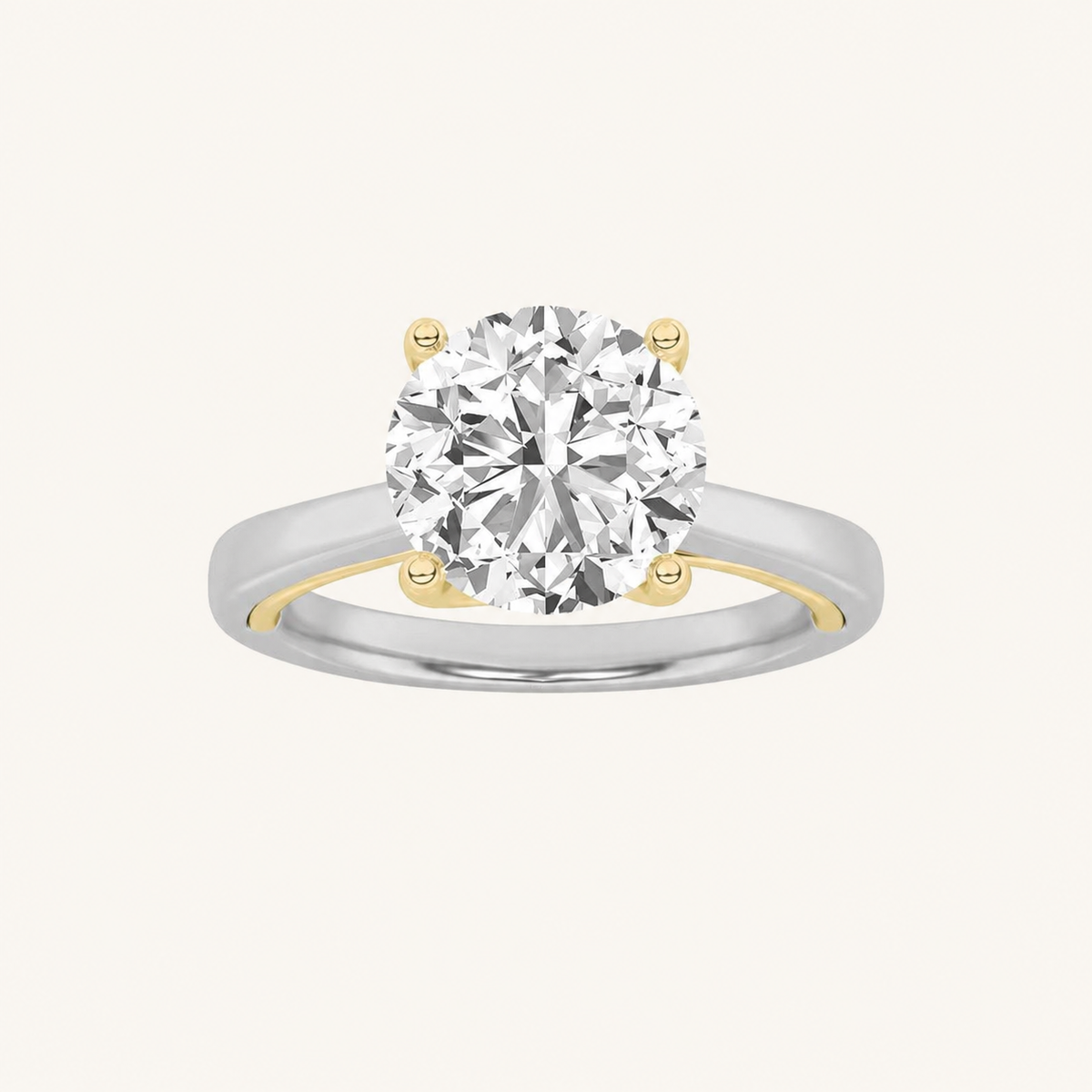 2CT Round Cut Lab Grown Diamond Solitaire Ring