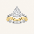 2CT Pear Cut Lab Grown Diamond Side Stone Ring