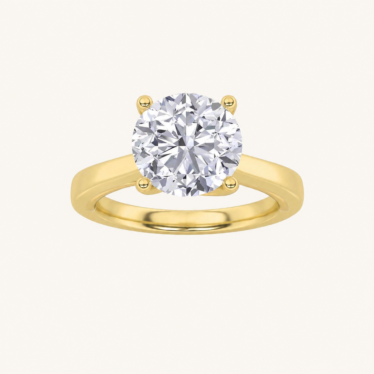 3CT Round Cut Lab Grown Diamond Solitaire Ring