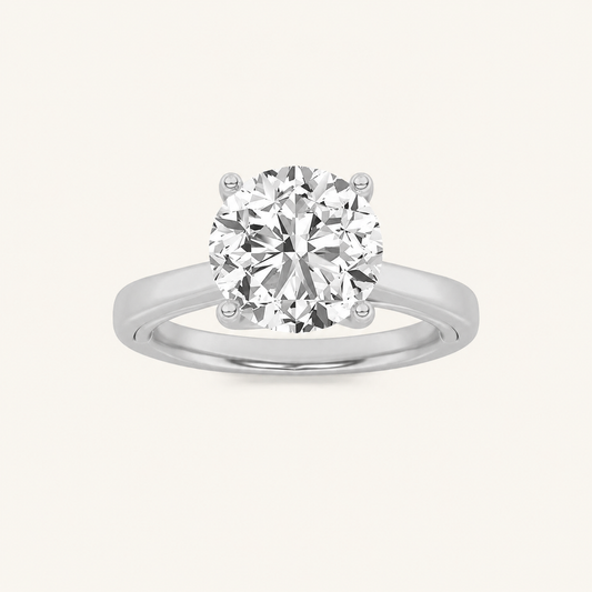 3CT Round Cut Lab Grown Diamond Solitaire Ring