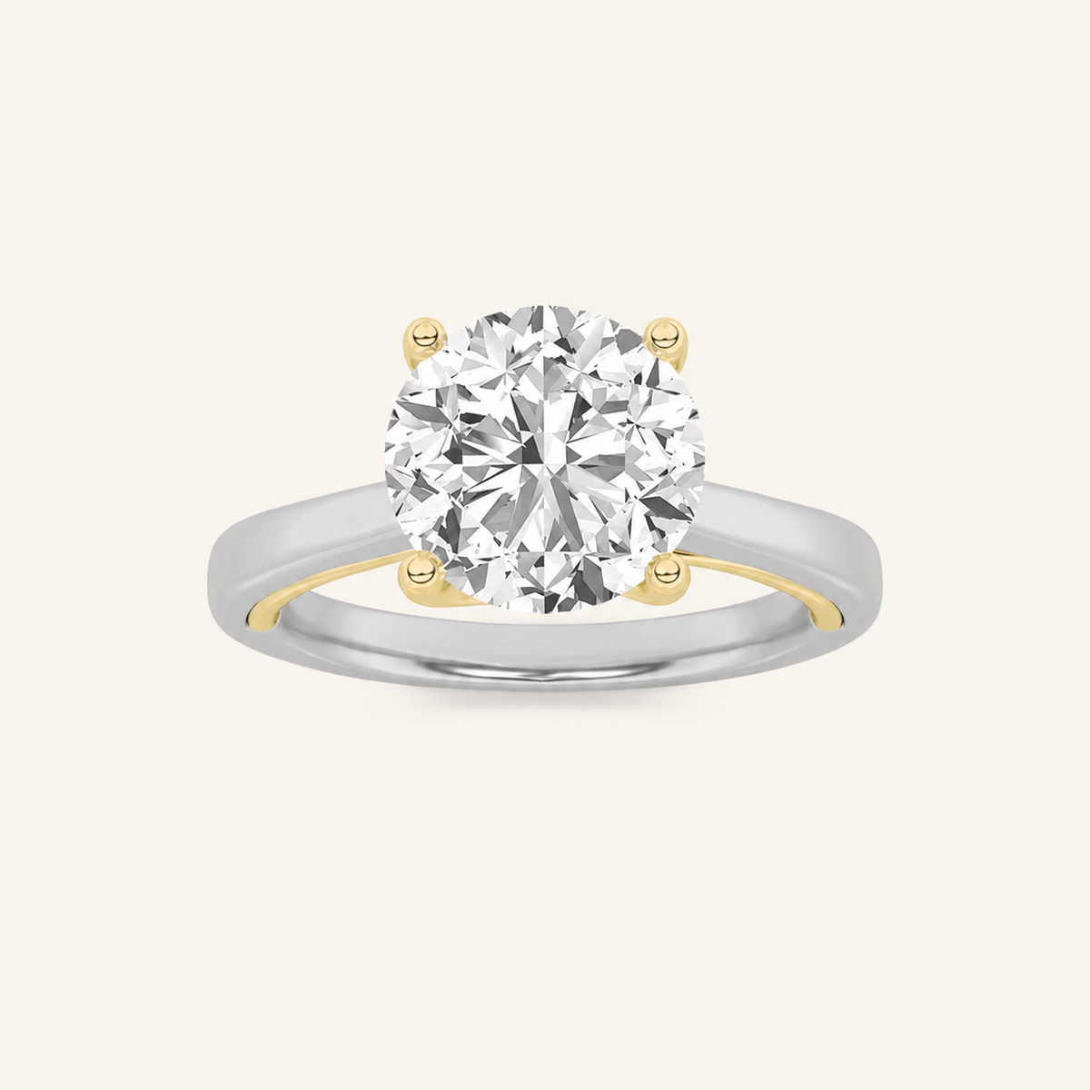 3CT Round Cut Lab Grown Diamond Solitaire Ring