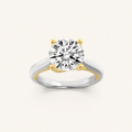 1.5CT Round Cut Lab Grown Diamond Two Tone Solitaire Ring