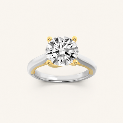 1.5CT Round Cut Lab Grown Diamond Two Tone Solitaire Ring