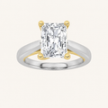 2CT Radiant Cut Lab Grown Diamond Two Tone Solitaire Ring
