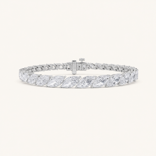 13.5CT Marquise Cut Lab Grown Diamond Tennis Bracelet