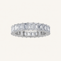 4.5 CT Emerald Cut Lab Grown Diamond Split Prong Eternity Ring