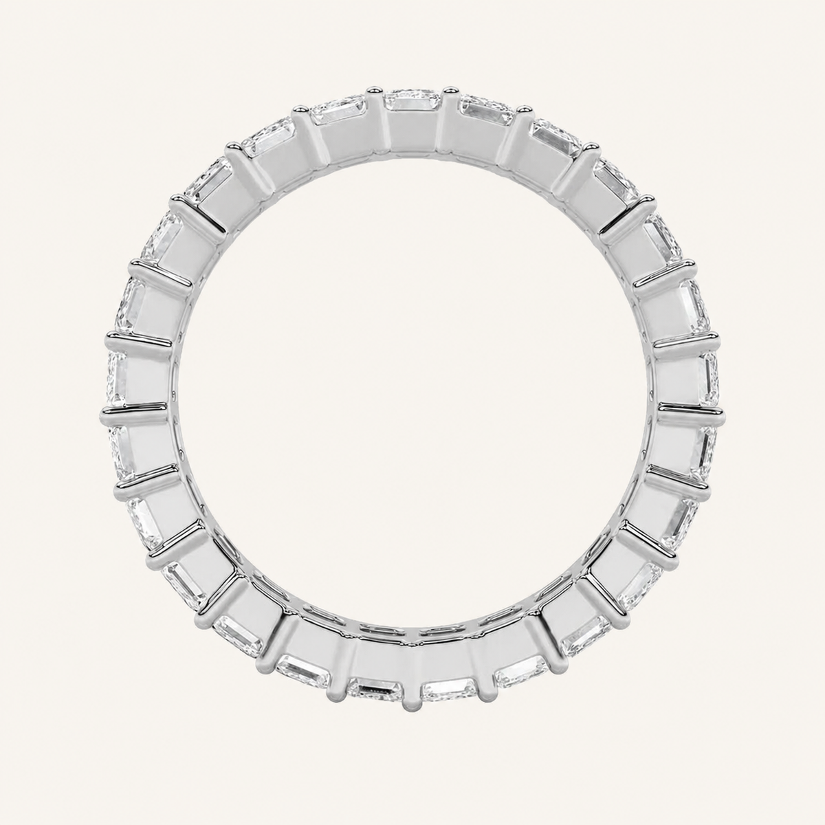 5.40 CT Emerald Cut Lab Grown Diamond Split Prong Eternity Ring