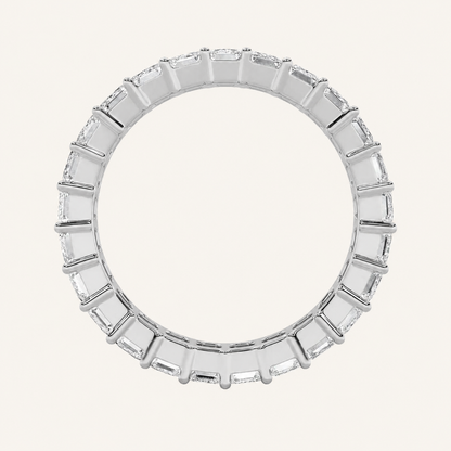 5.40 CT Emerald Cut Lab Grown Diamond Split Prong Eternity Ring