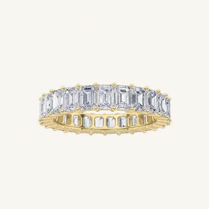 3.35CT Emerald Cut Lab Grown Diamond Eternity Band Ring