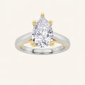 1CT Pear Cut Lab Grown Diamond Solitaire Ring