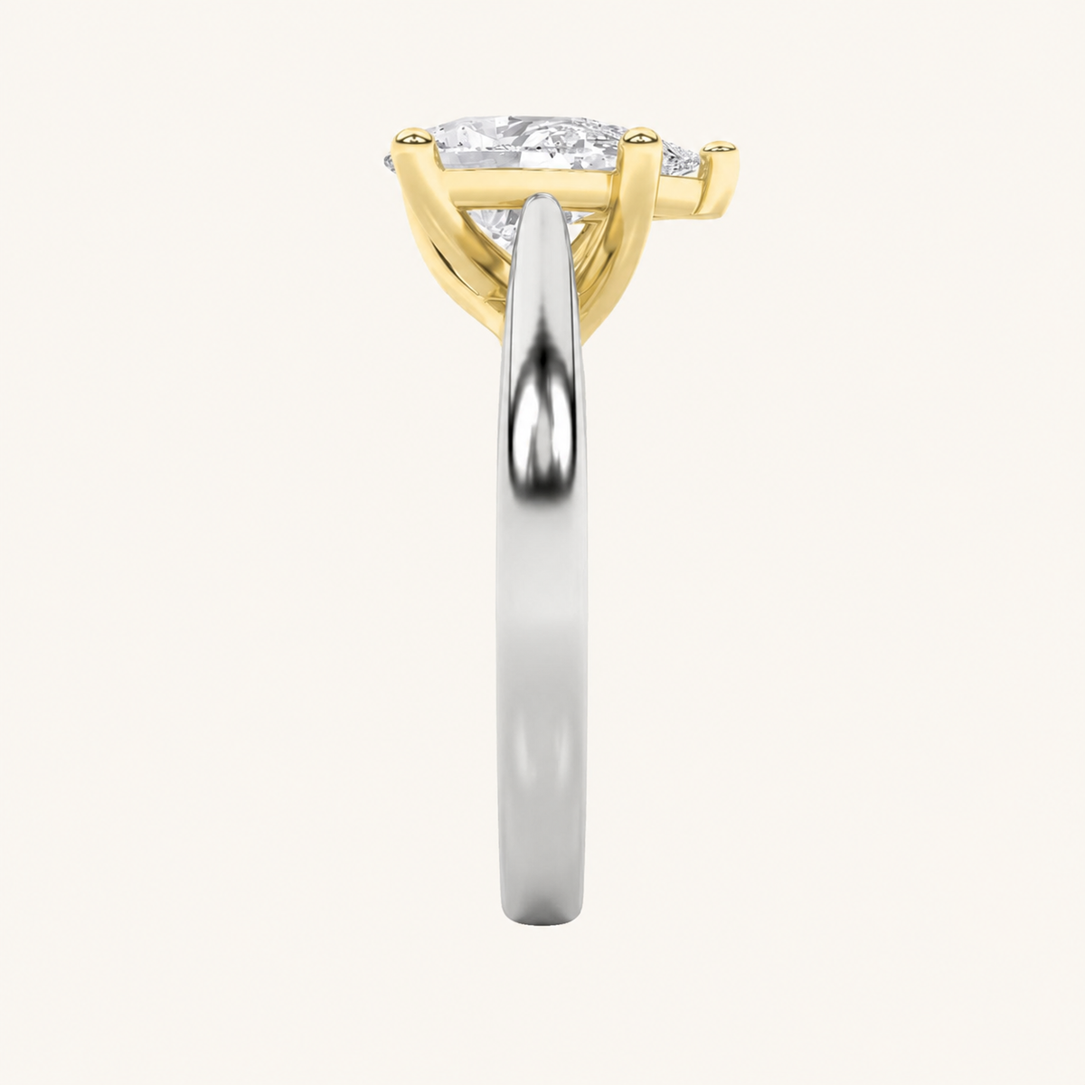 1CT Pear Cut Lab Grown Diamond Solitaire Ring