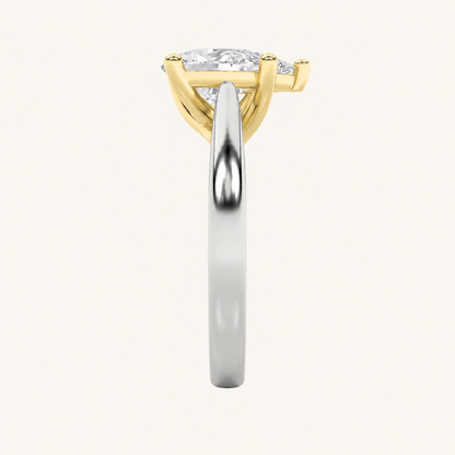 1CT Pear Cut Lab Grown Diamond Solitaire Ring
