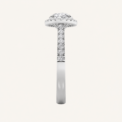 2CT Oval Cut Lab Grown Diamond Halo East West Ring