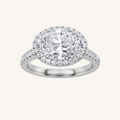 2CT Oval Cut Lab Grown Diamond Halo East West Ring
