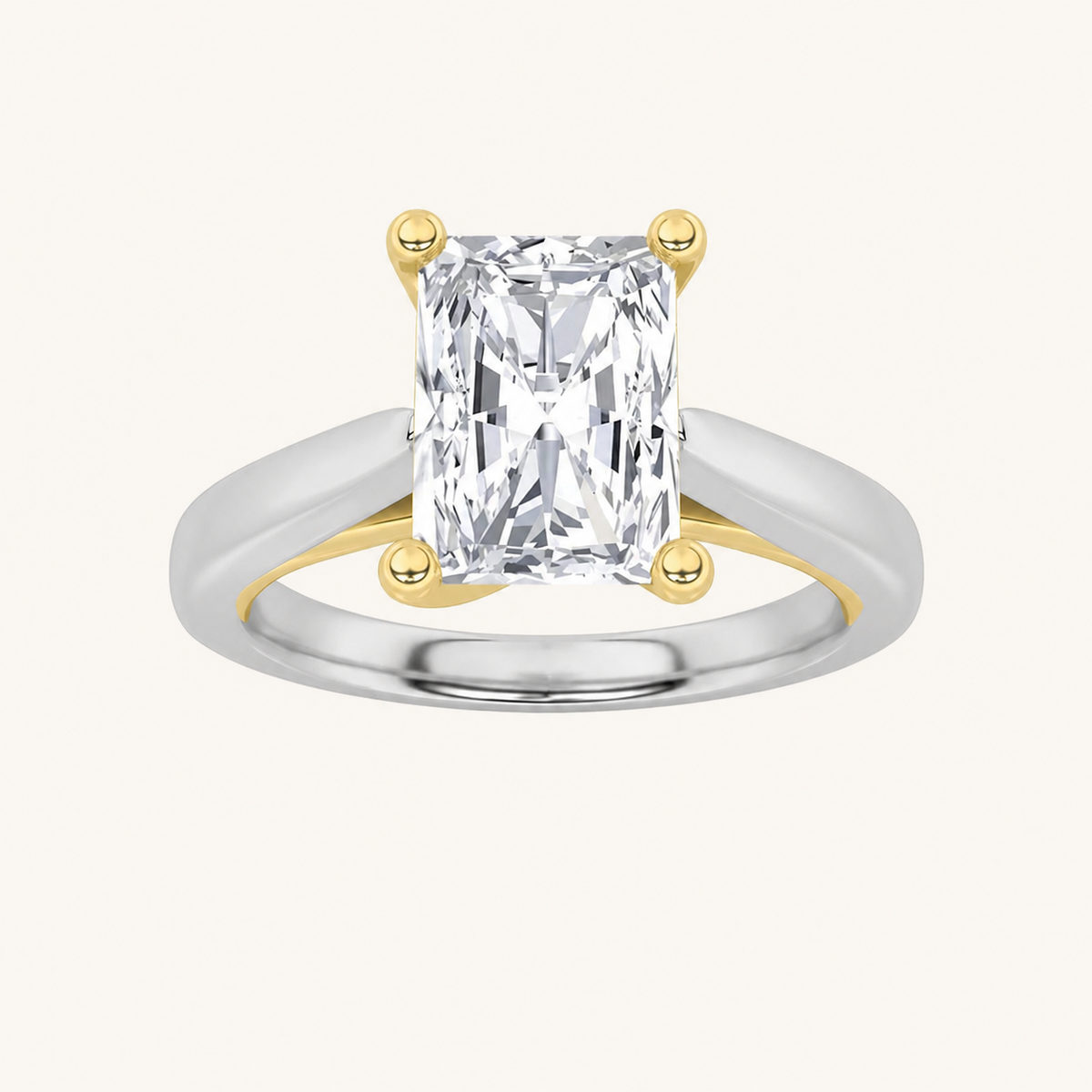 1CT Radiant Cut Lab Grown Diamond Solitaire Ring