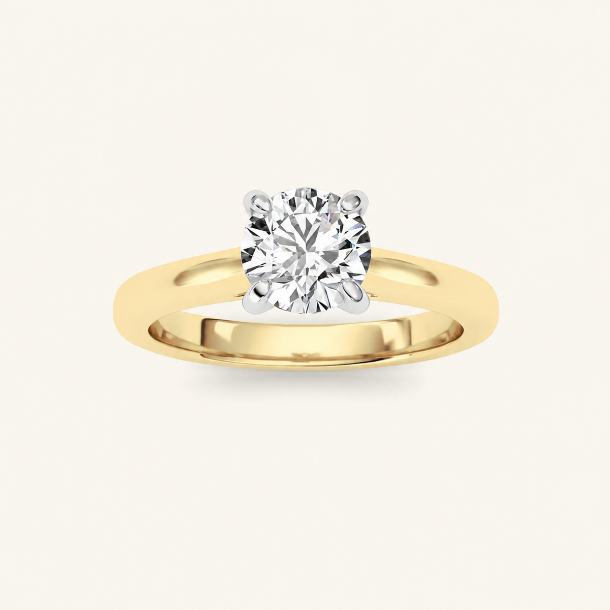 0.75CT Round Cut Lab Grown Diamond Solitaire Ring