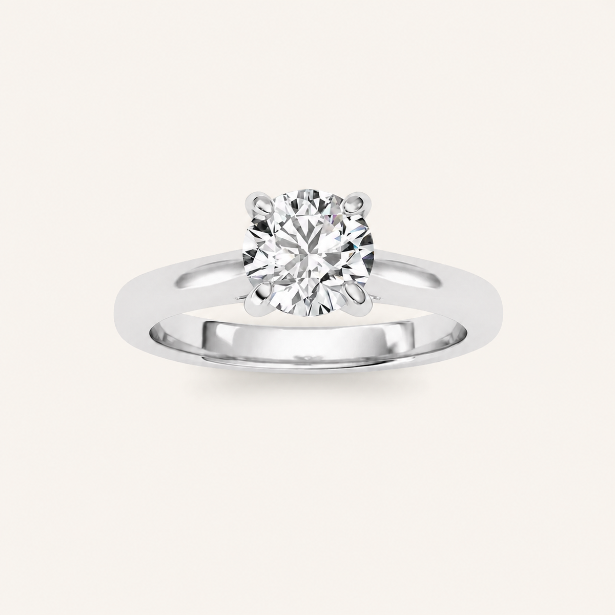 0.75CT Round Cut Lab Grown Diamond Solitaire Ring