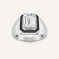 3CT Emerald Cut Lab Grown Diamond Solitaire Men's Ring