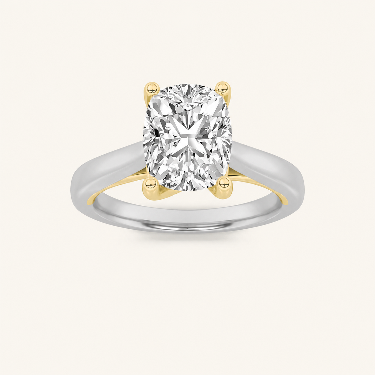 1.5CT Elongated Cushion Cut Lab Grown Diamond Solitaire Ring