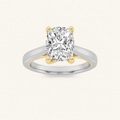 3CT Elongated Cushion Cut Lab Grown Diamond Solitaire Ring