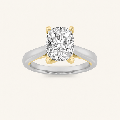 3CT Elongated Cushion Cut Lab Grown Diamond Solitaire Ring