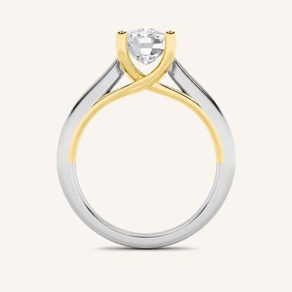 2.5CT Elongated Cushion Cut Lab Grown Diamond Solitaire Ring