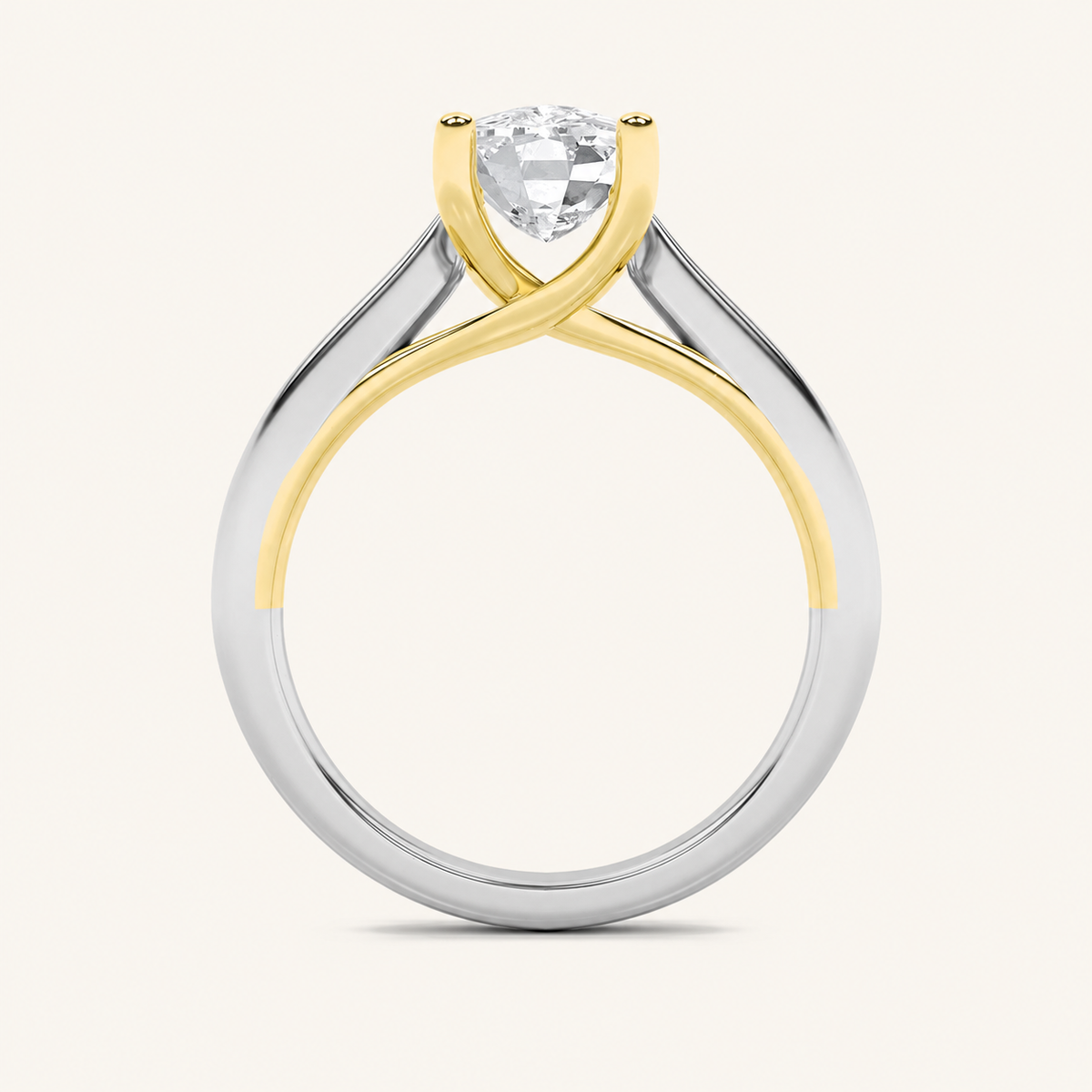 1CT Elongated Cushion Cut Lab Grown Diamond Solitaire Ring