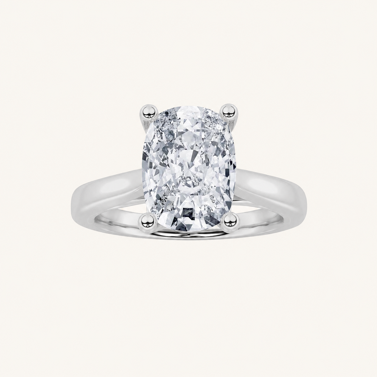 2CT Elongated Cushion Cut Lab Grown Diamond Solitaire Ring