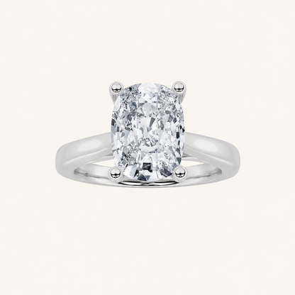 2CT Elongated Cushion Cut Lab Grown Diamond Solitaire Ring